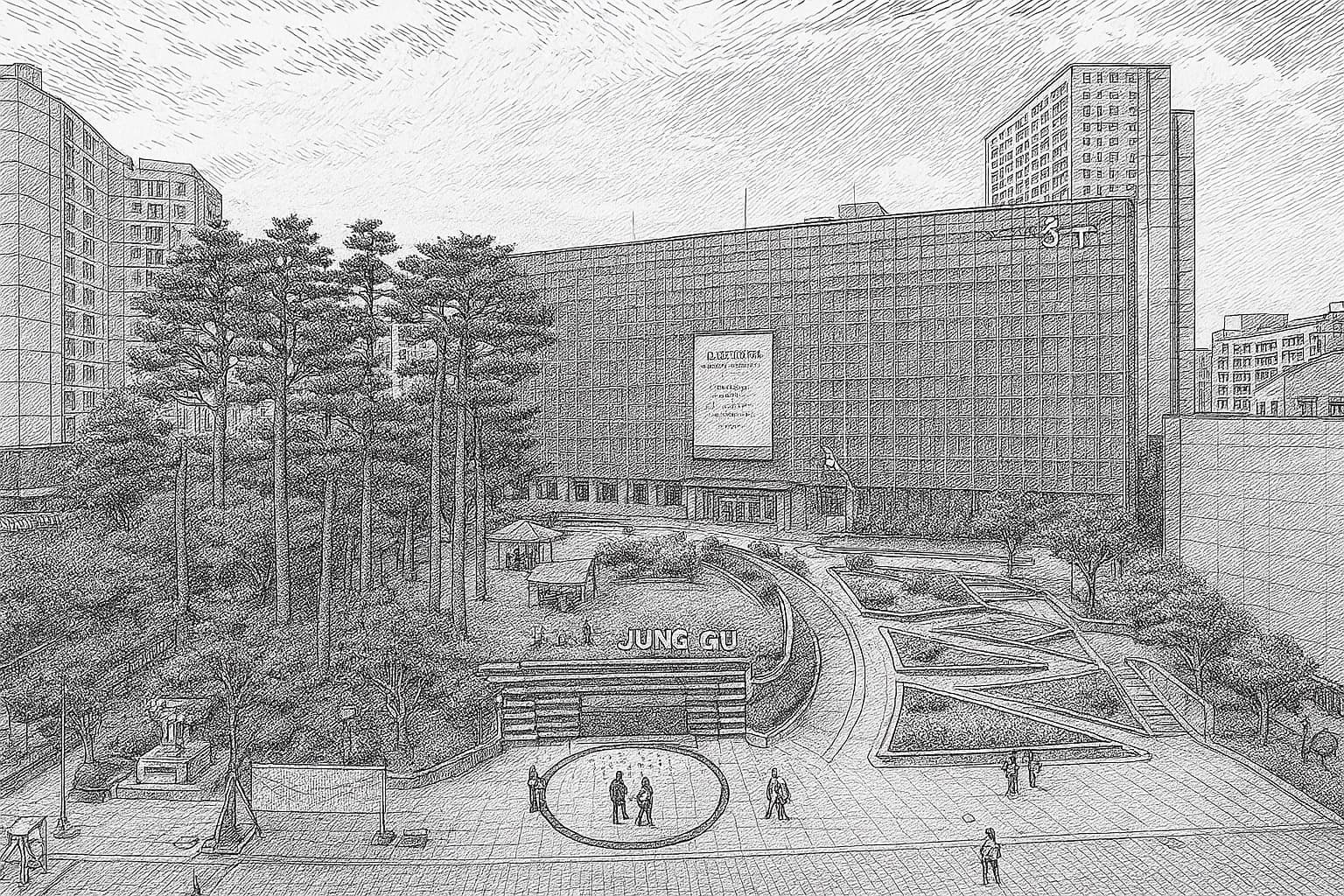 중앙(中)의 土 기운. 서울의 한복판으로 모든 것이 모이고 연결되는 중심축.