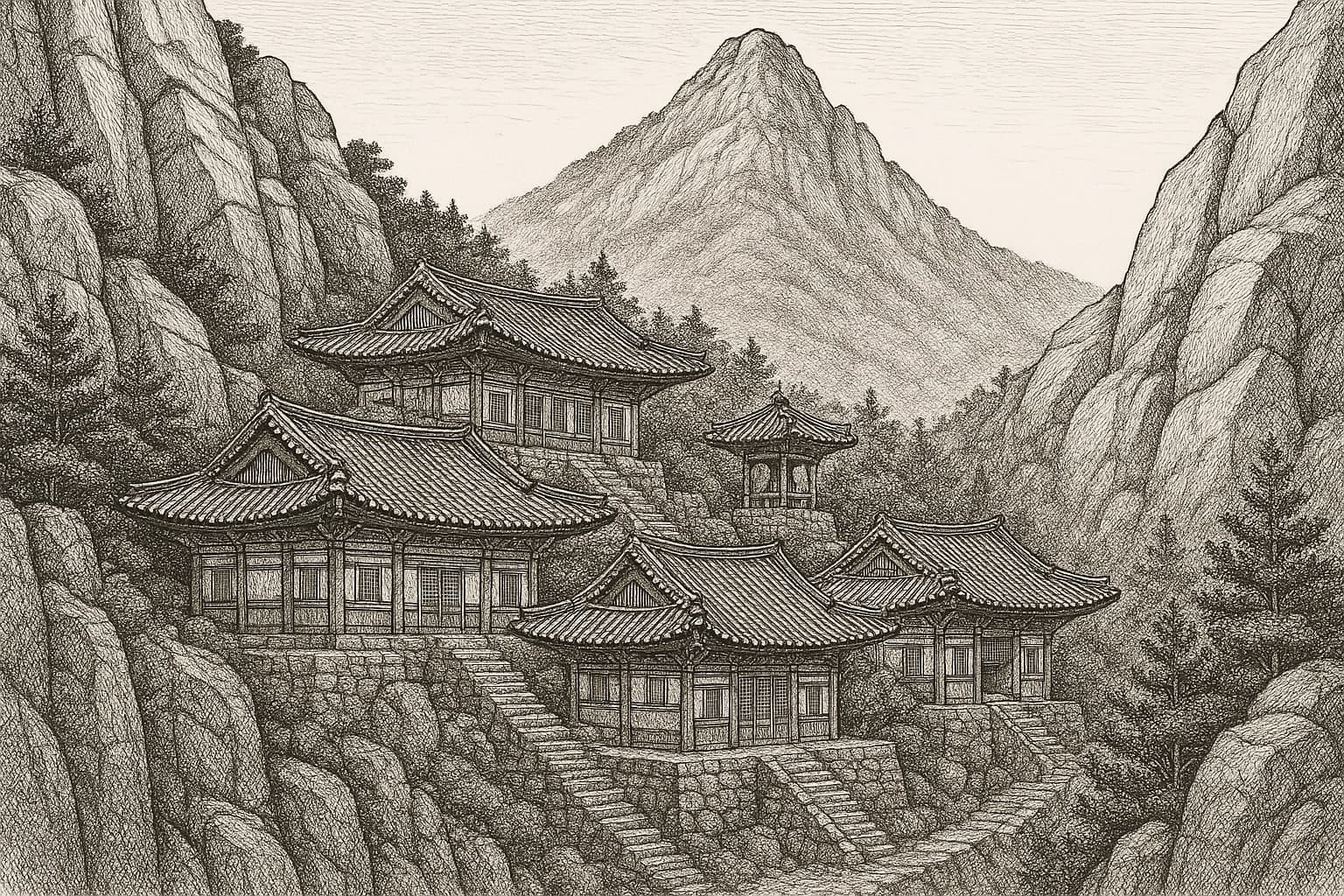 도봉산 포대능선의 산정 사찰. **영산전 = 복치혈(伏雉穴)** 길지. 신라 월성을 바라본 데서 이름. 위안스카이가 자금성을 바라보며 야망을 품