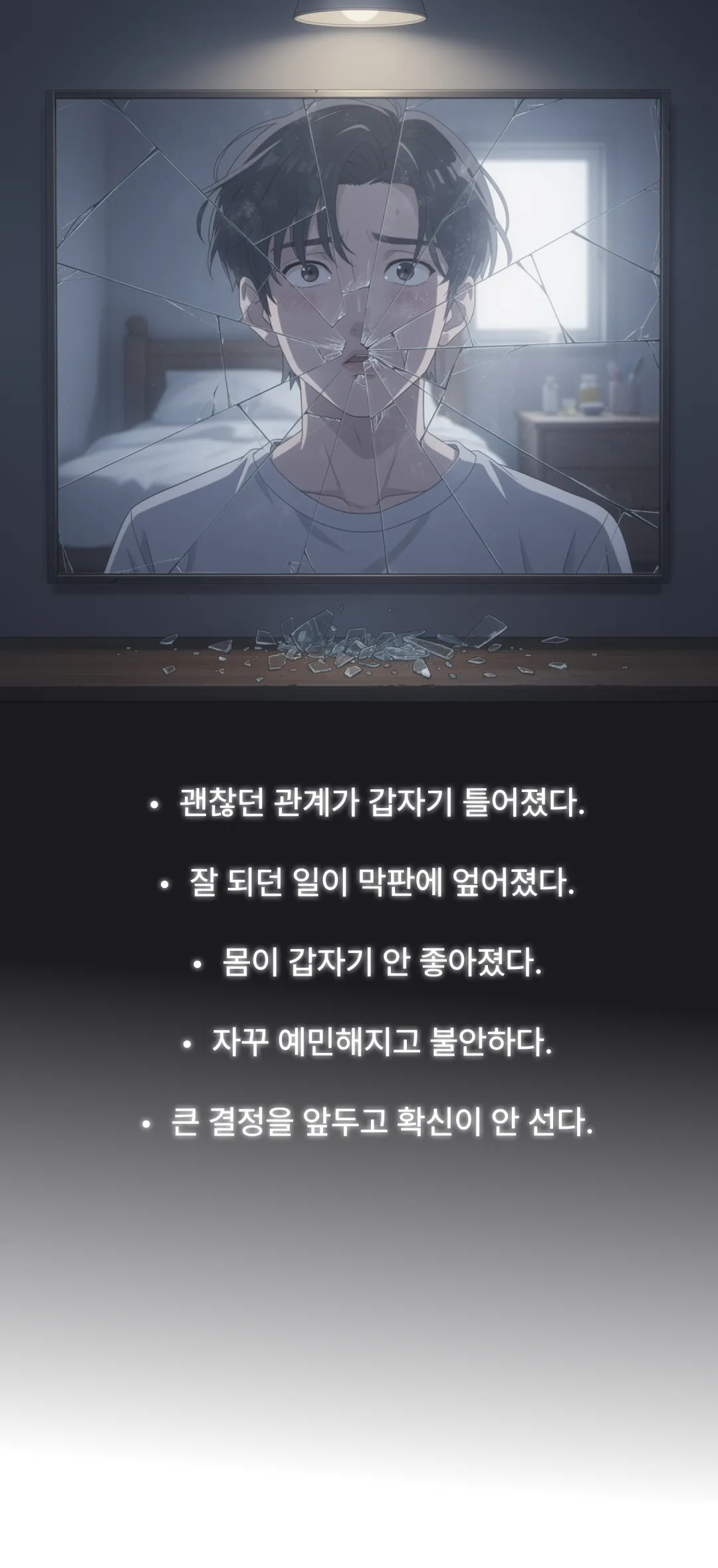 혹시 이런 경험 있으신가요? 괜찮던 관계가 갑자기 틀어졌다. 잘 되던 일이 막판에 엎어졌다. 몸이 갑자기 안 좋아졌다. 자꾸 예민해지고 불안하다. 큰 결정을 앞두고 확신이 안 선다.
