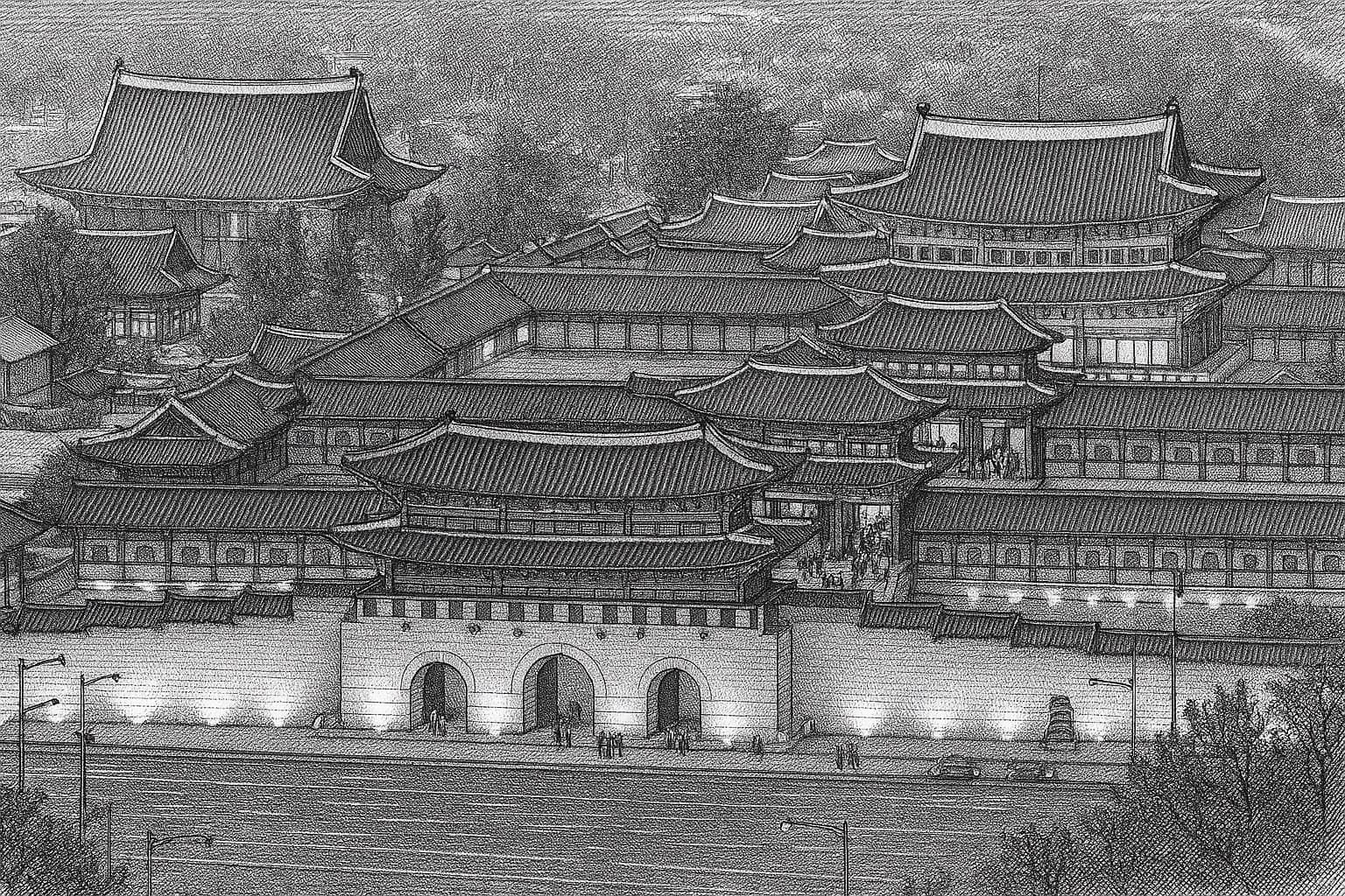 종(鍾)과 서쪽 방위의 金 기운이 강한 곳. 조선 왕조의 중심이자 규율과 질서의 상징.